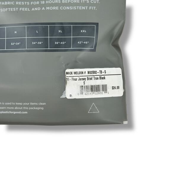 Mack Weldon 18 Hour Jersey Briefs Underwear Mens Size Small True Black - Picture 4 of 4